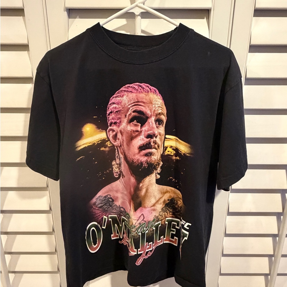 UFC Black Graphic Cotton Tee with White Logo